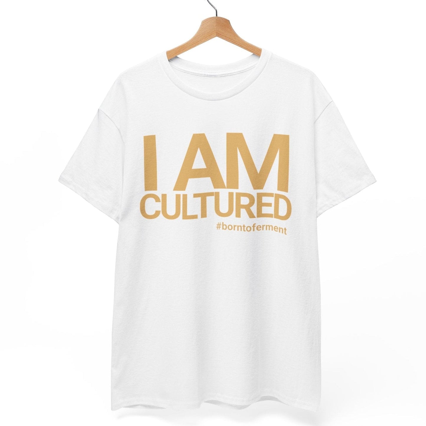 I Am Cultured T-Shirt (Gold Txt) with custom hashtag