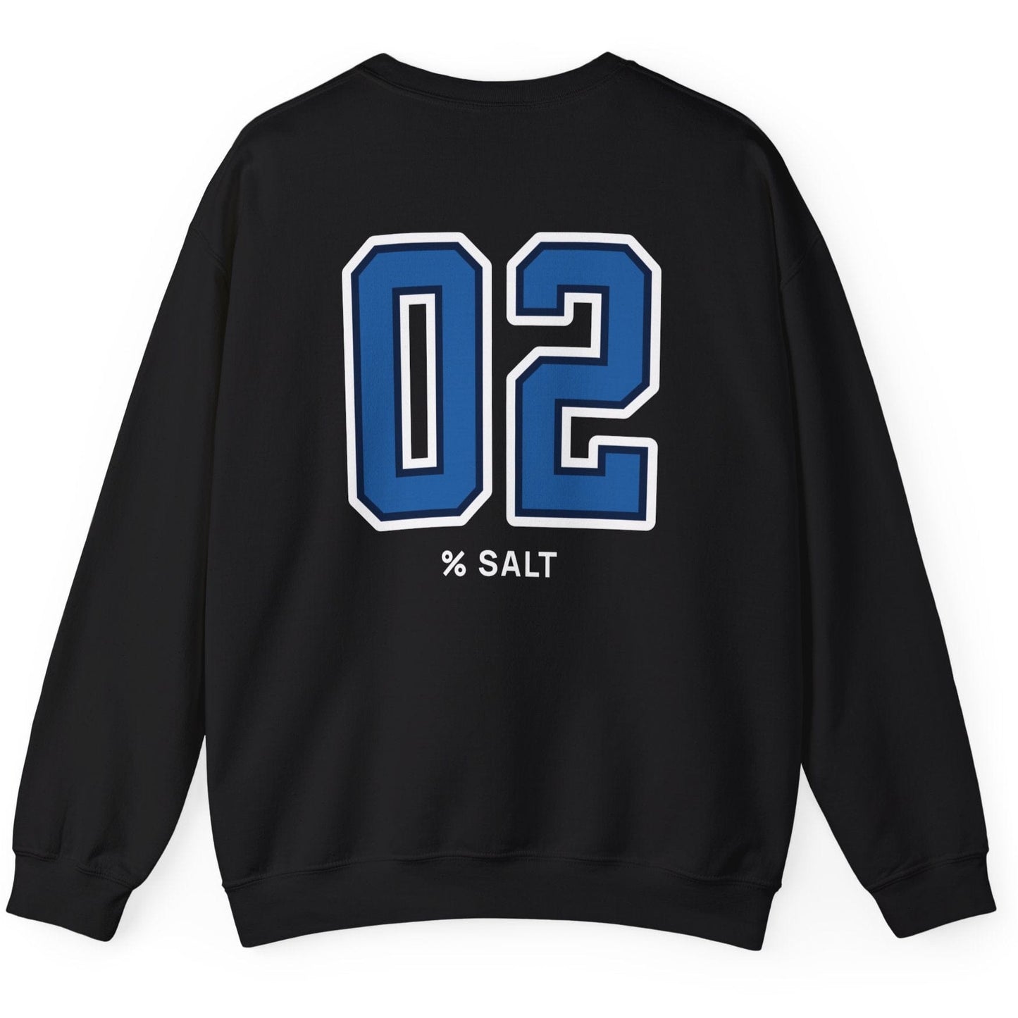 black sweatshirt with big bold varsity style numbers representing the 2% salt ratio for vegetable ferments like sauerkraut