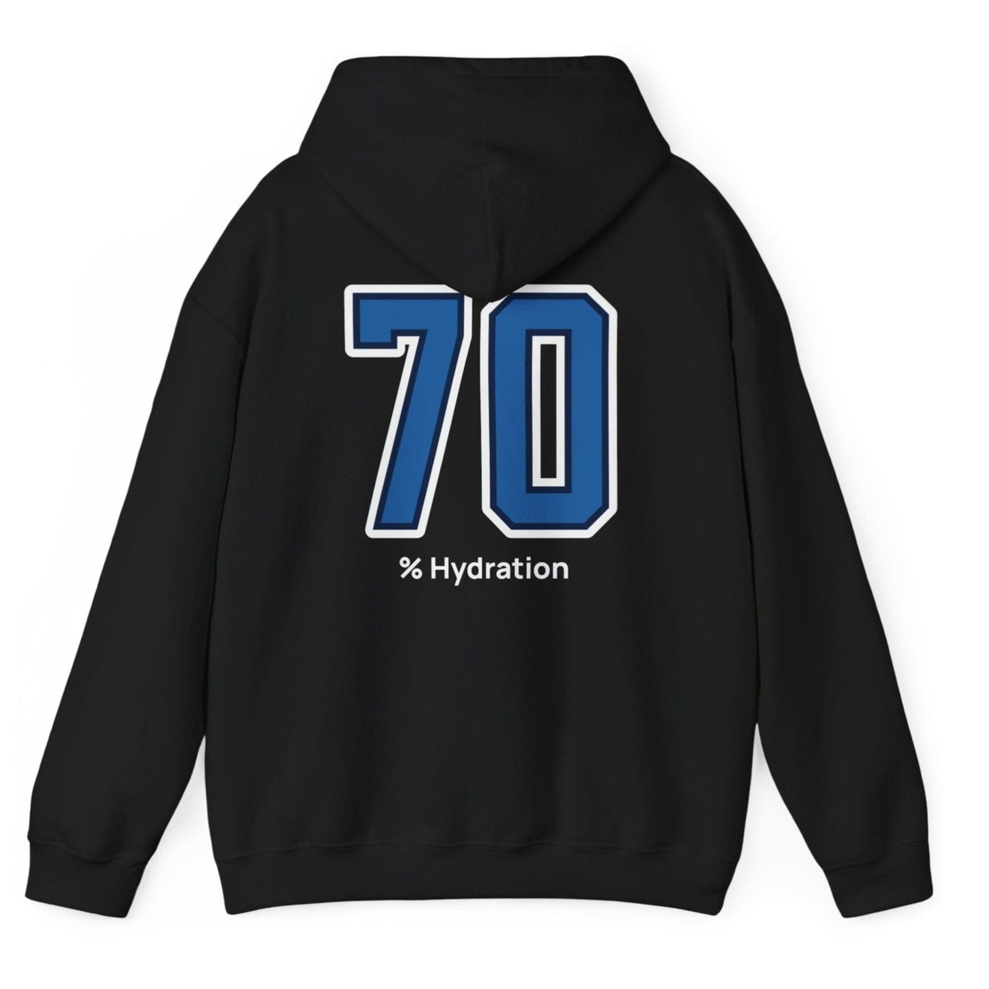 Sourdough baker’s % Hydration hoodie, minimalist black hoodie with bold varsity number back print