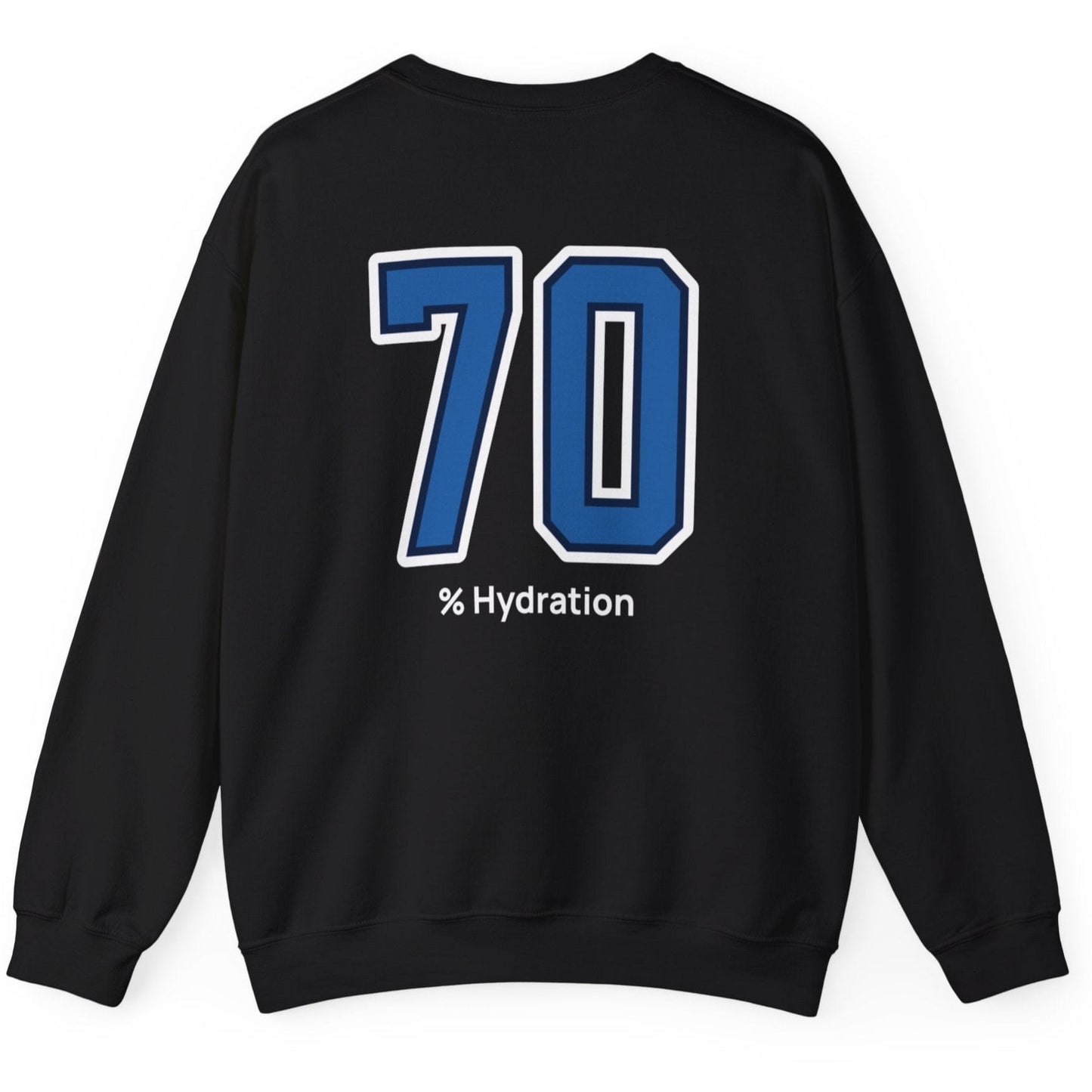 Sourdough baker’s % Hydration sweatshirt, minimalist black sweatshirt with bold varsity number back print