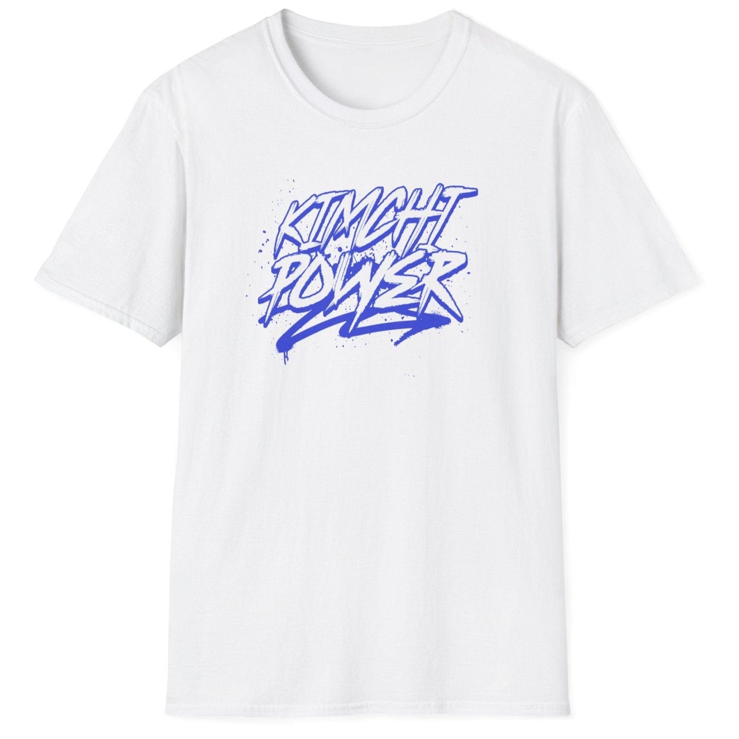 Kimchi Power fermentation T-Shirt in white with bold graffiti-style font – perfect gift for fermenters and kimchi lovers