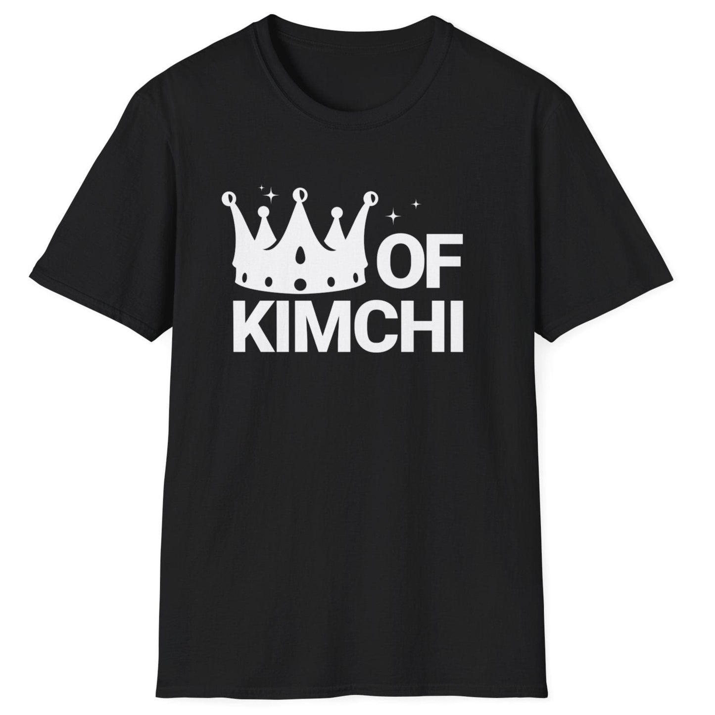 King of Kimchi T-Shirt in black featuring a bold and playful design on a unisex cotton tee – perfect for kimchi lovers, fermentation fans, and Korean food enthusiasts