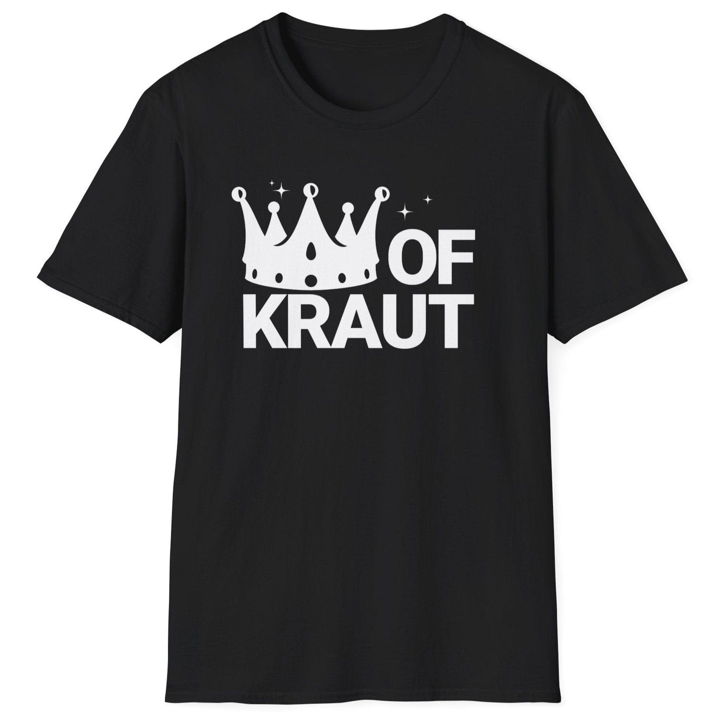 King of Kraut fermentation T-Shirt in black featuring a bold crown design and striking typography, perfect for sauerkraut lovers and fermentation enthusiasts