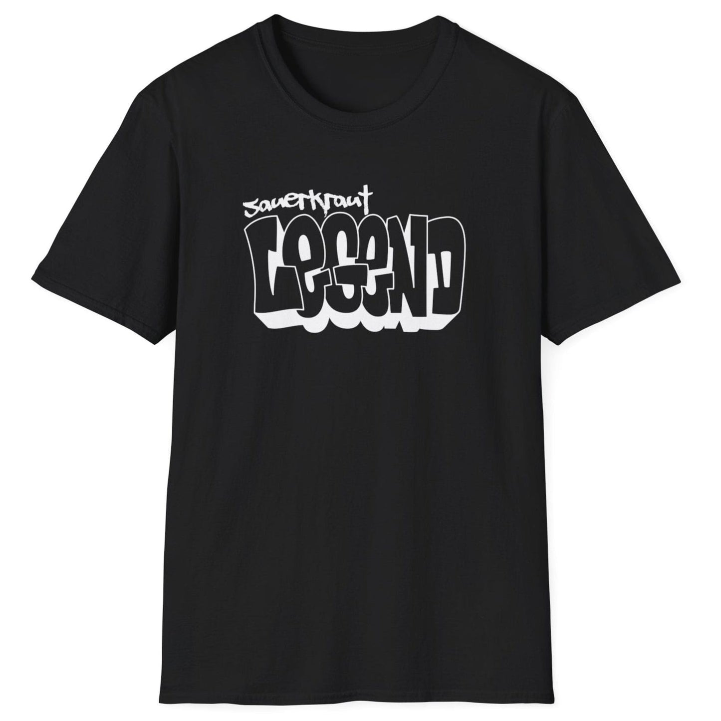 Sauerkraut Legend Fermentation T-Shirt in black with a bold design, perfect for fermentation lovers and food enthusiasts
