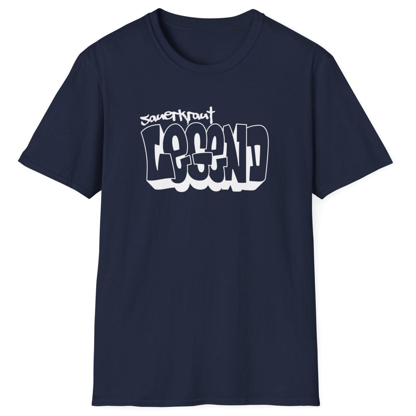 Sauerkraut Legend Fermentation T-Shirt in navy with a bold design, perfect for fermentation lovers and food enthusiasts