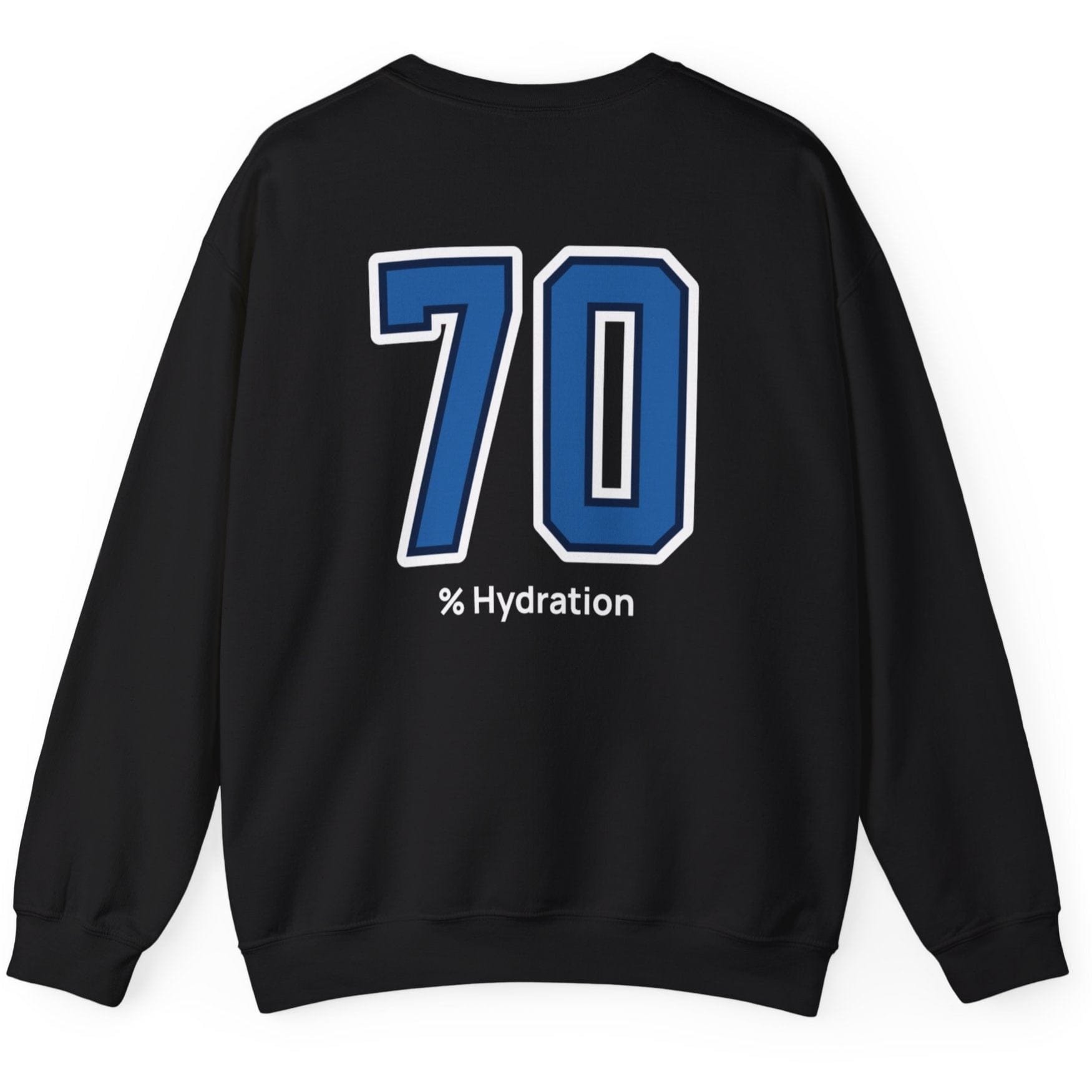 Sourdough baker’s % Hydration sweatshirt, minimalist black sweatshirt with bold varsity number back print