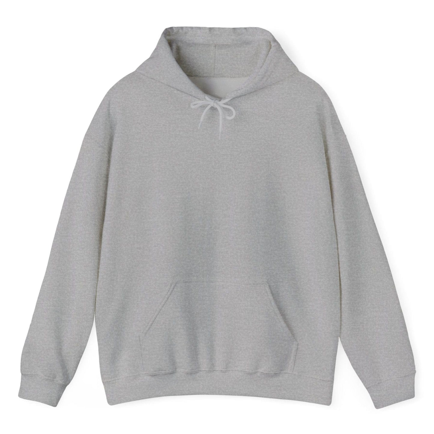 Front view of kimchi rebel hoodie showing front pocket. No print on front of hoodie.