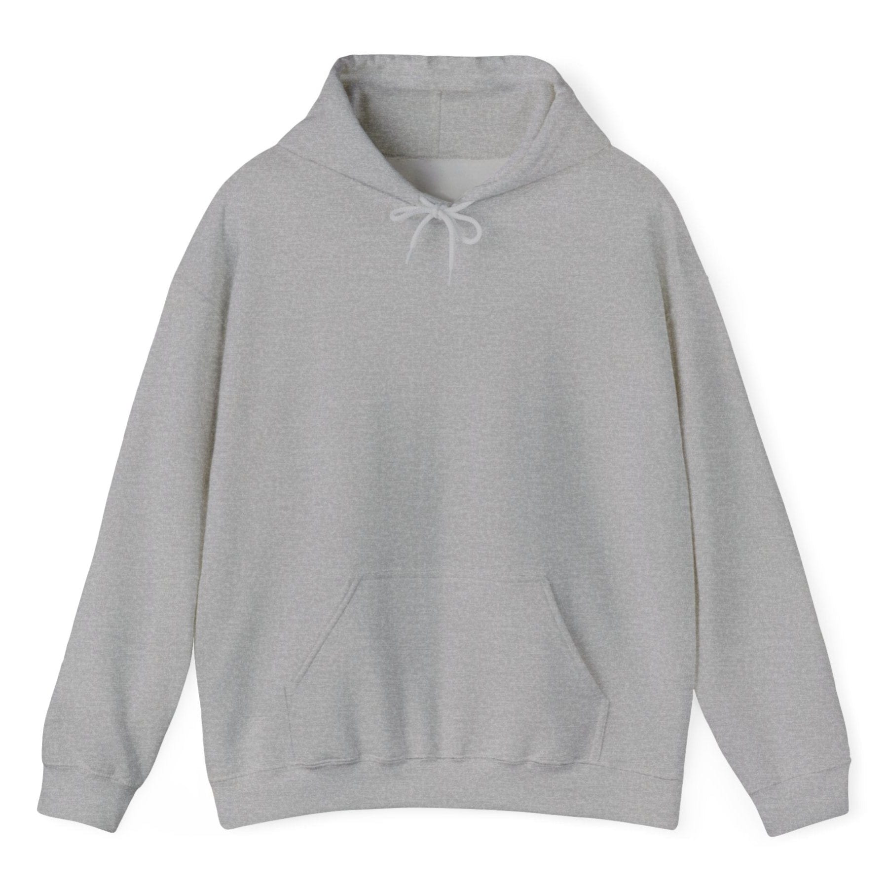Front view of kimchi rebel hoodie showing front pocket. No print on front of hoodie.