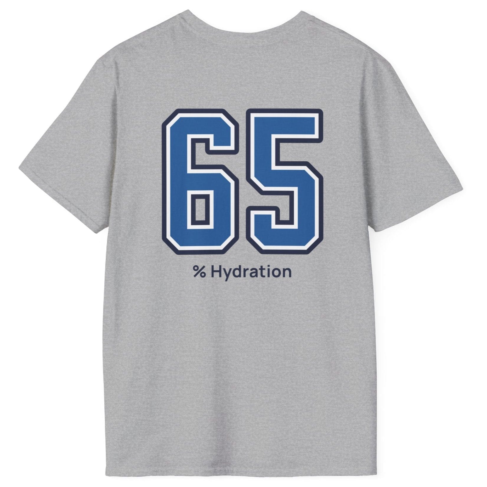 Sourdough baker’s % Hydration Tee, minimalist sports grey cotton T-Shirt with varsity number back print