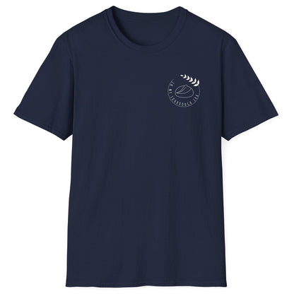 Navy "I'm In My Sourdough Era" T-shirt with minimalist typography for bread lovers and home bakers