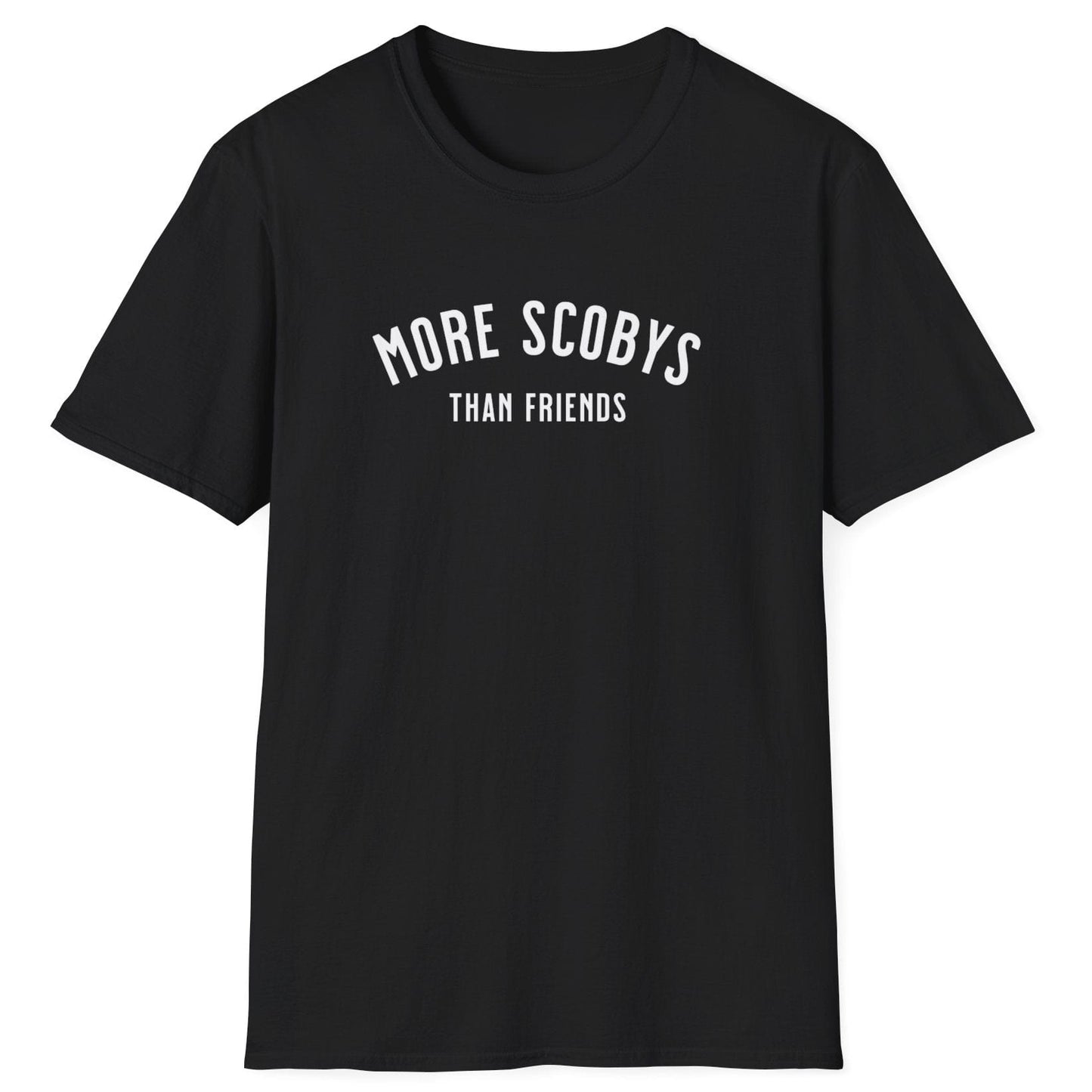 Black more SCOBYS Than Friends T-shirt, unisex cotton tee for kombucha brewers, introverts, and fermentation culture enthusiasts