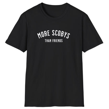 Black more SCOBYS Than Friends T-shirt, unisex cotton tee for kombucha brewers, introverts, and fermentation culture enthusiasts