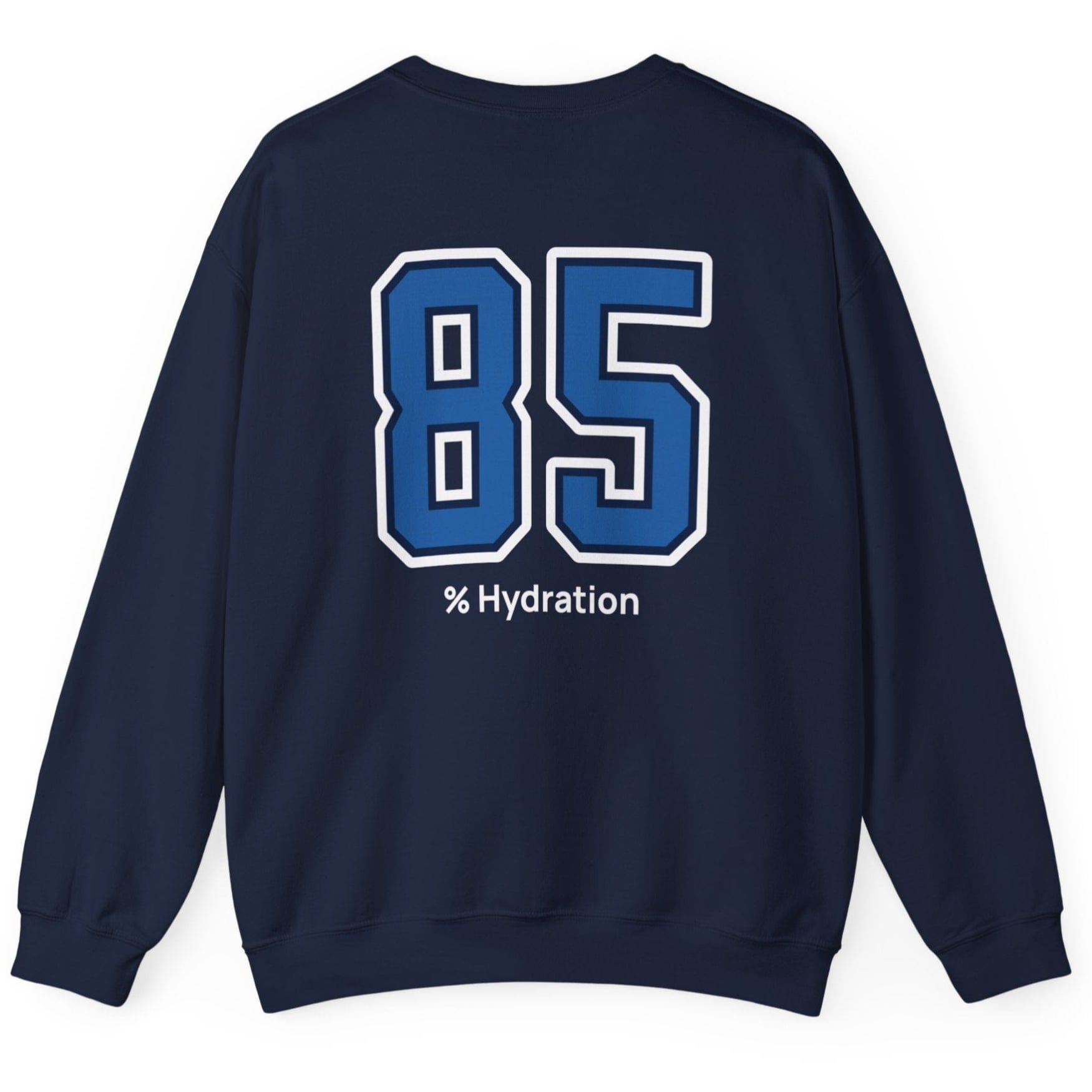 Sourdough baker’s % Hydration sweatshirt, minimalist navy sweatshirt with bold varsity number back print