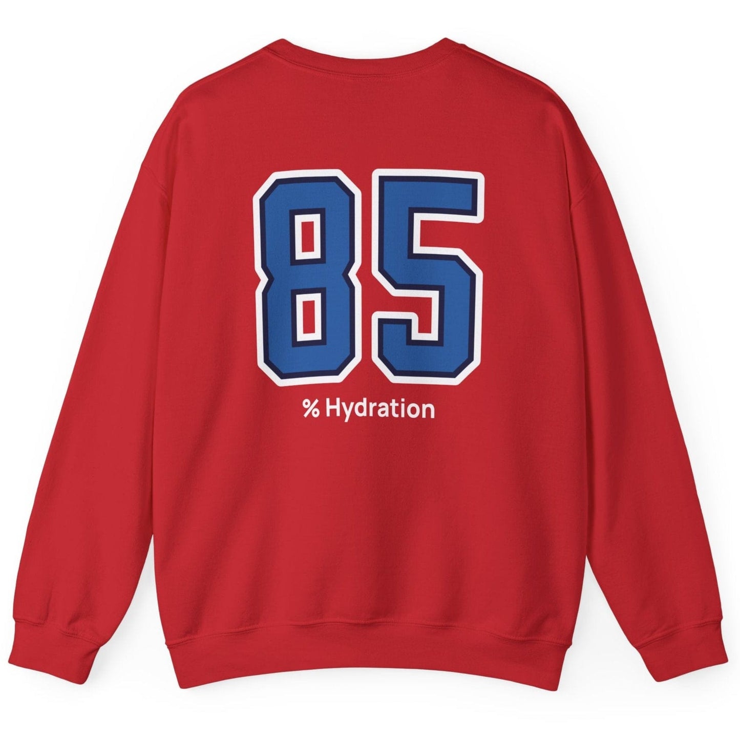 Sourdough baker’s % Hydration sweatshirt, minimalist red sweatshirt with bold varsity number back print