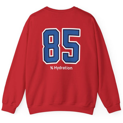 Sourdough baker’s % Hydration sweatshirt, minimalist red sweatshirt with bold varsity number back print