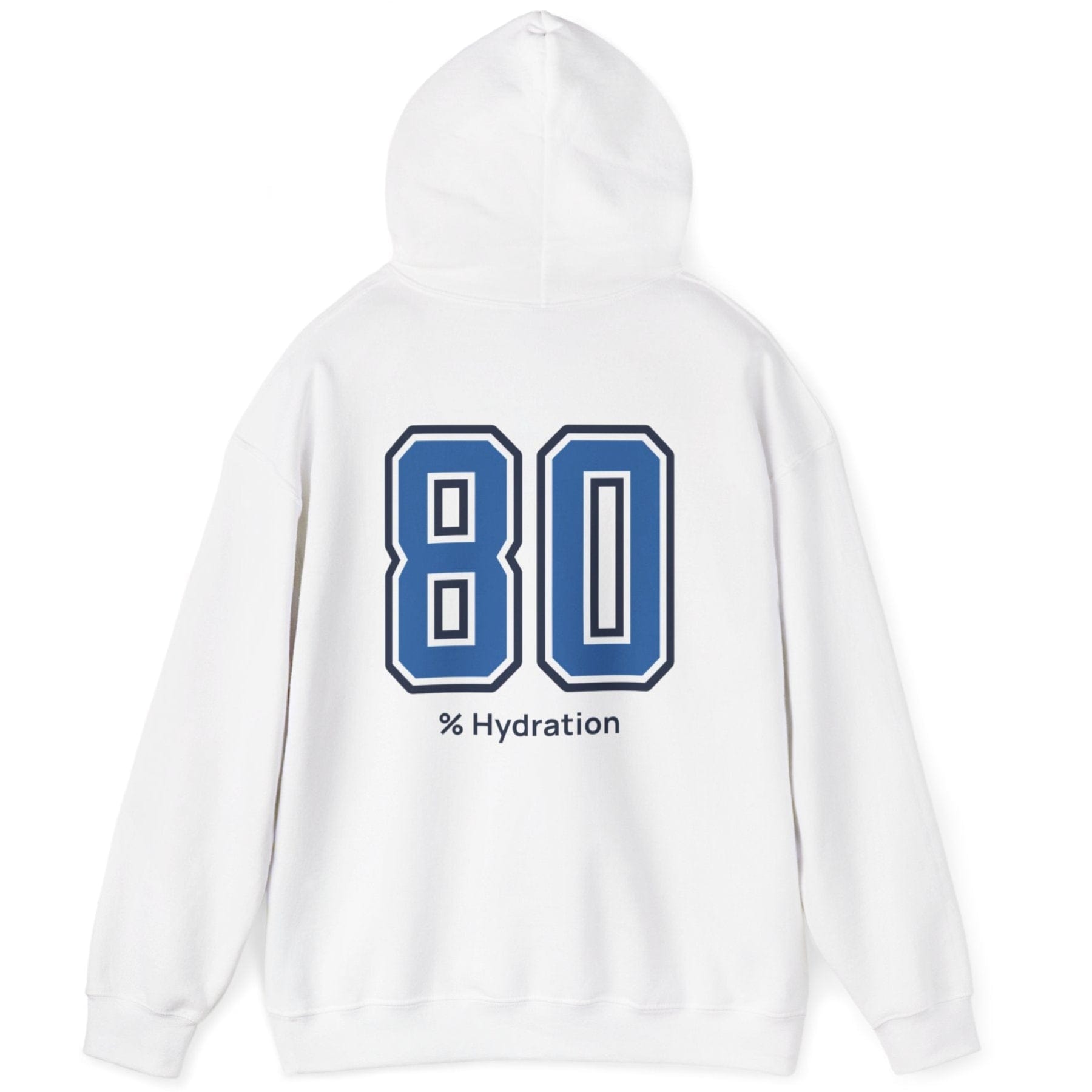 Sourdough baker’s % Hydration hoodie, minimalist white hoodie with bold varsity number back print