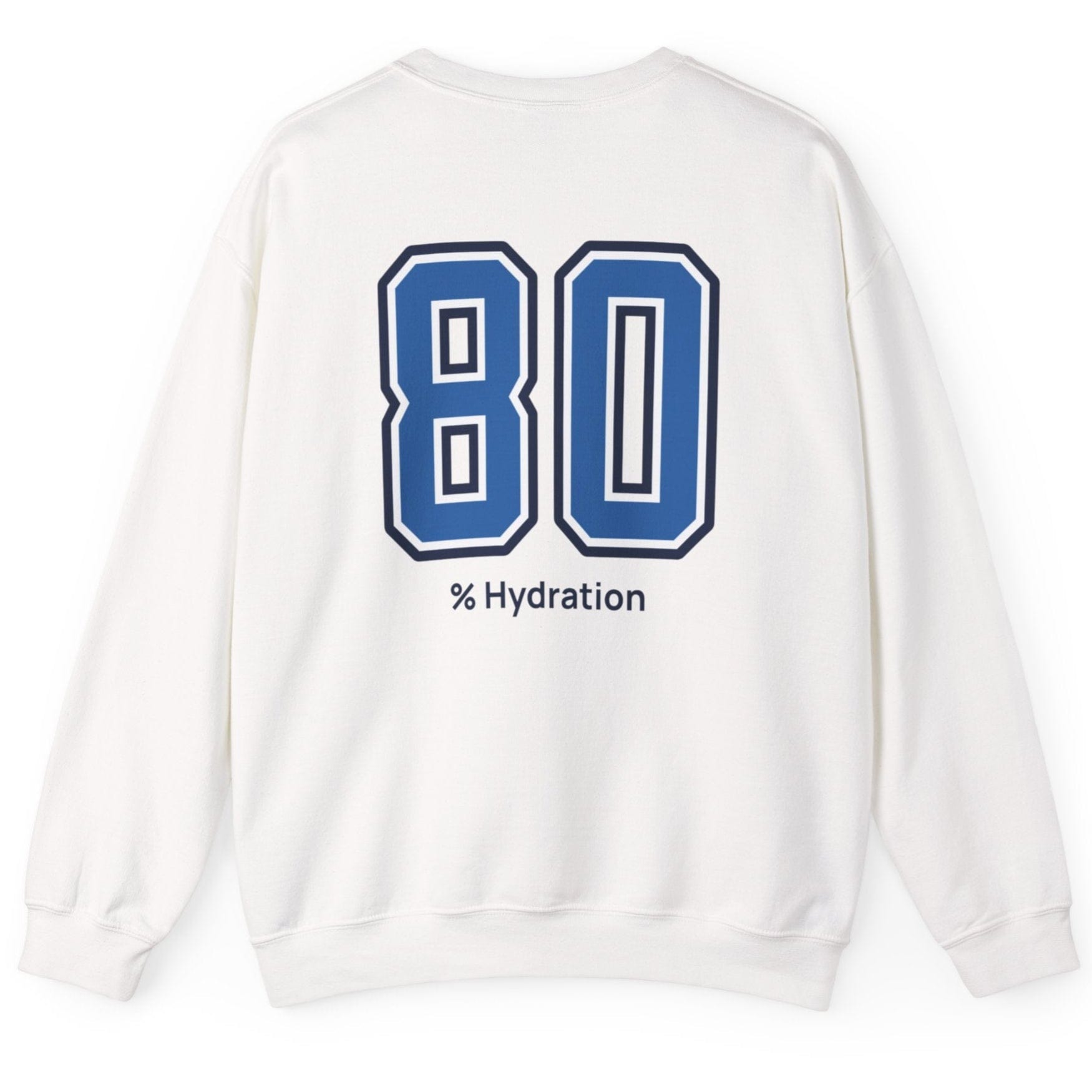 Sourdough baker’s % Hydration sweatshirt, minimalist white sweatshirt with bold varsity number back print