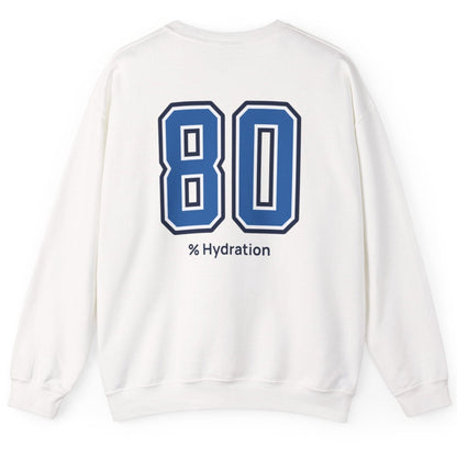 Sourdough baker’s % Hydration sweatshirt, minimalist white sweatshirt with bold varsity number back print